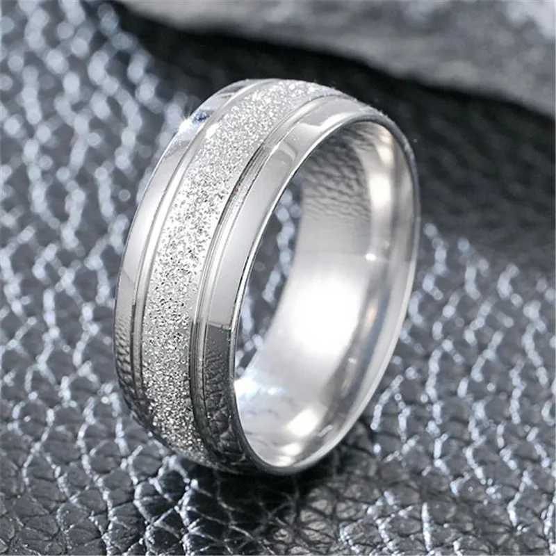 LETI 2024 New Fashion Gold Silver Color Frosted Ring For Men Punk Vintage Wedding Engagement Band Party Jewelry GiftsXJ250110