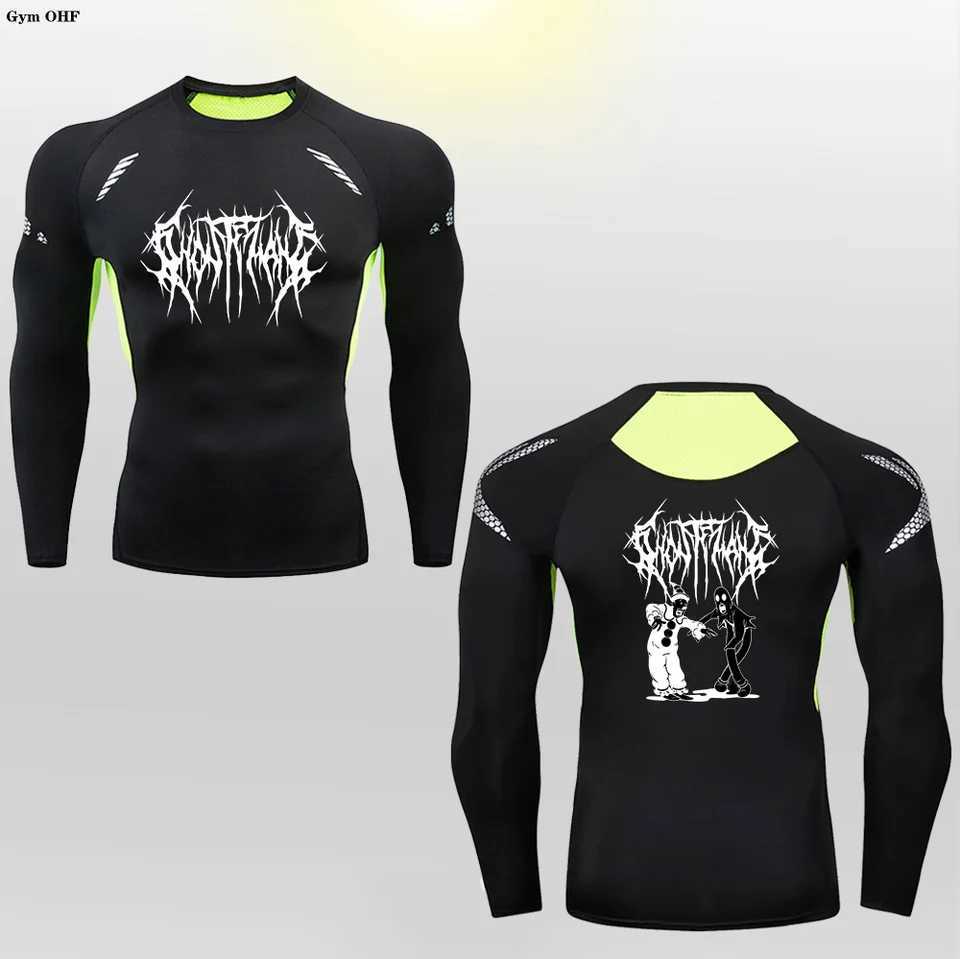 Graphic T-shirt mens clothing sportswear compression fast drying long sleeved running bodybuilding Jujitsu boxing underwear W250111