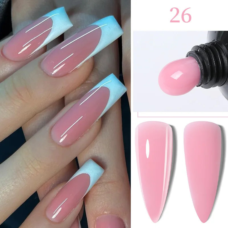 LILYCUTE 15ML Quick Gel Nail Polish Nude Milk White Color Finger Prolong Acrylic Crystal Construction Hard Varnish 241230
