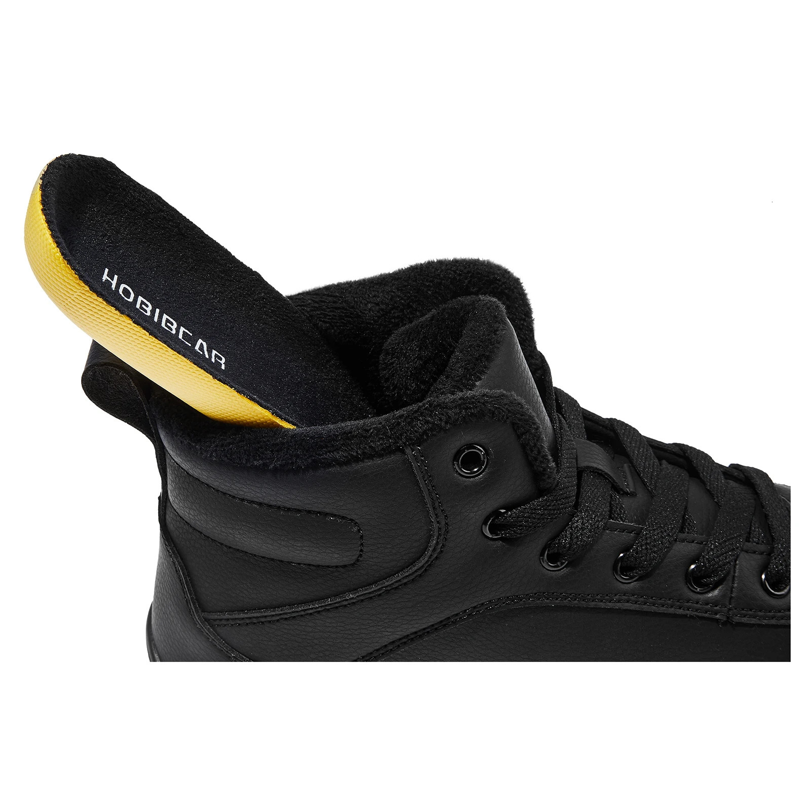 HOBIBEAR Unisex Winter Barefoot Shoes Womens Men Wide Toe Box Faux Fur Lined Ankle Sneakers Artificial Leather Lace Up Shoes 250106