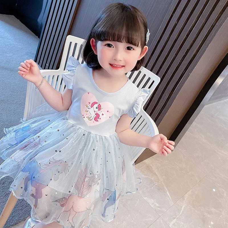 2025 New Girl Dress Summer Princess Dress Flying Sleeve Childrens Clothing Par Baby Dress Childrens Clothing 3-8Y W250111