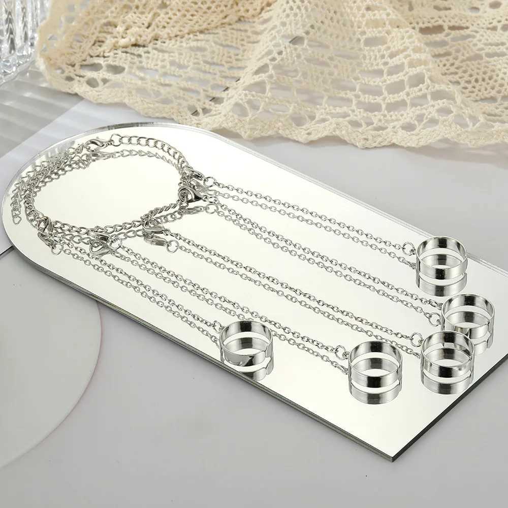 Punk Cool Hiphop Tassel Chain Rings Multi-layer Metal Adjustable Open Finger Rings Set for Women Men Fashion Jewelry Party GiftsXJ250110