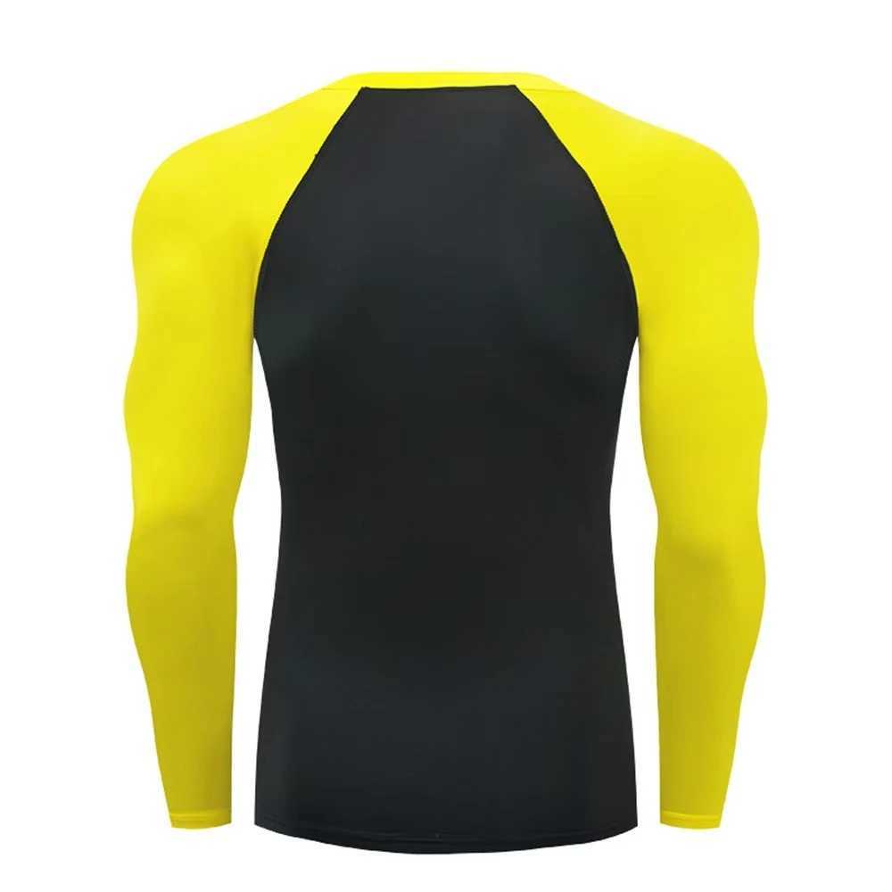 Compression T-shirt mens long sleeved fitness running shirt quick drying exercise tight fitting fitness gym sports T-shirt mens Rashgaard W250111