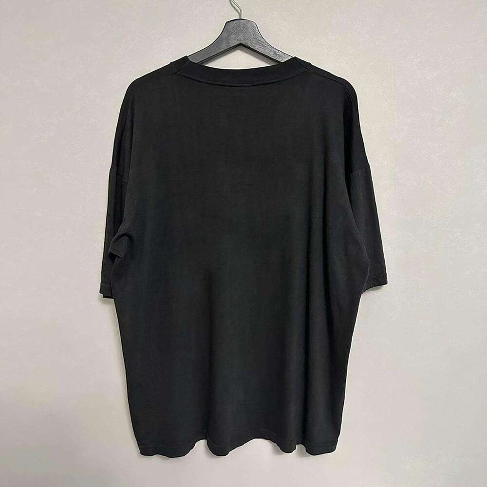 Inspiration: Dark Tattoo Printed Water Washed Vintage Short T-shirt, Street Trendy, Versatile, Non Gender Half Sleeve