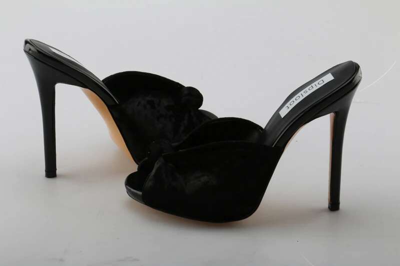 Sexy Red Veet Knot Stiletto High Heels Slipper Sandals Women Open Toe Summer Sgbacks Outfit Street Dress Shoes