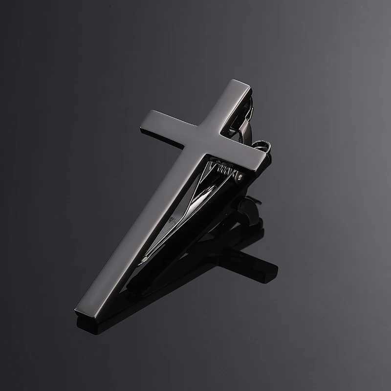 High quality mens tie clip copper metal classic Christian cross clip lining set tie accessories jewelry gifts W250111