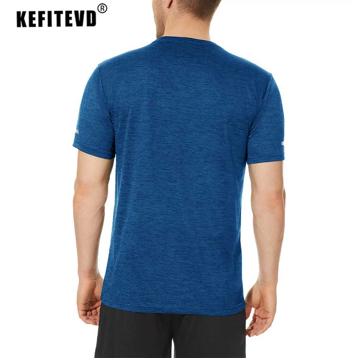 KEFITEVD mens short sleeved T-shirt quick drying sports shirt casual exercise and fitness shirt training running and jogging T-shirt W250111