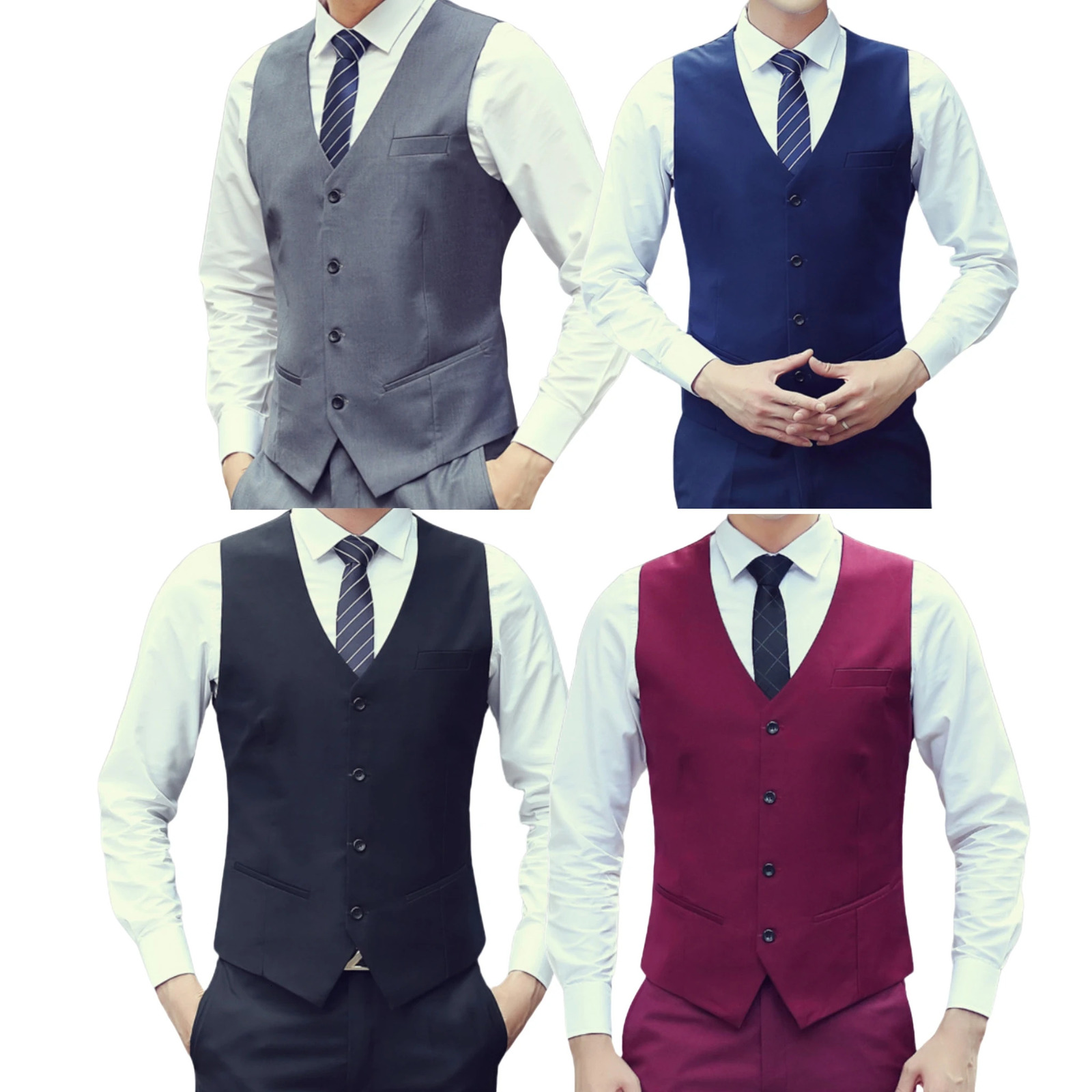 Retro Style Vest with VneckCasual Business Cardigan for Mensinglebreasted Suit Vests Menvest Office 250107
