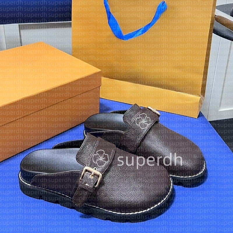 Designer Slipper Flat Scuffs sandals Calfskin Mules cosy clog Letter Printing Comfort Casual Shoes Platfo rm fashion womens fluffy shoe size 35-45 02