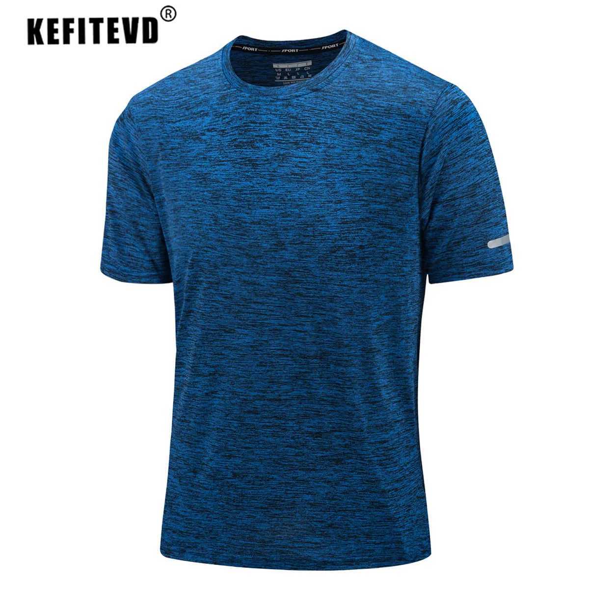 KEFITEVD mens short sleeved T-shirt quick drying sports shirt casual exercise and fitness shirt training running and jogging T-shirt W250111