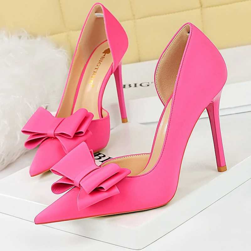 New Arrival BIGTREE Shoes Bow Knot Womens Pump Fashion High Heels Womens Shoes Sexy Party Shoes Stiletto High Heels Office Shoes Silk Satin Womens Sho