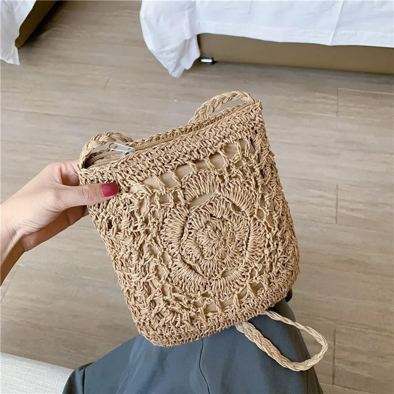 Straw Bag Bohemian Beach Women Crochet Crossbody Ultralight Shoulder Small Bolsos Feminina 250107