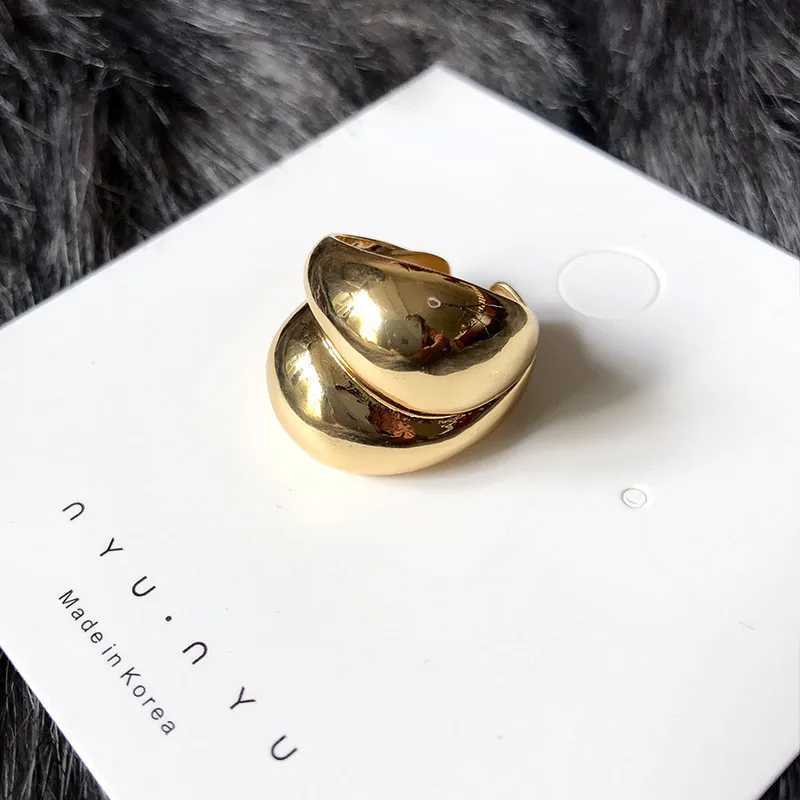 3pcs gold silver metal minimalist gloss wide opening ring geometric finger ring womens jewelry gift wholesale W250111
