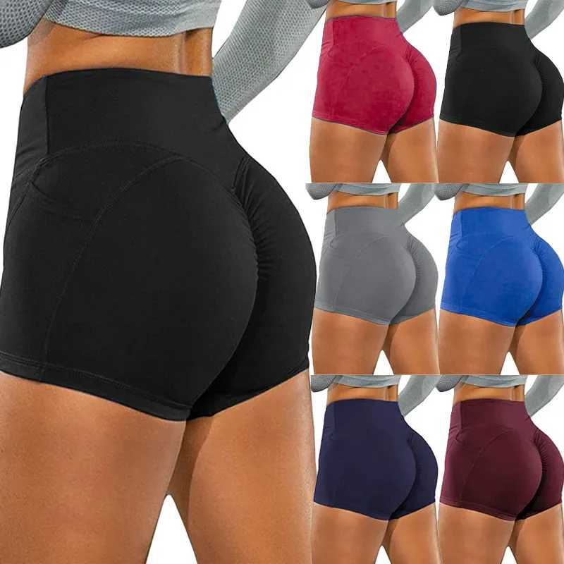 Sportswear Woman Gym Yoga Shorts High Waist Lifting Push Up Tight Short Sports Pocket Fitness Lady Seamless Yoga Workout ShortsXJ250111