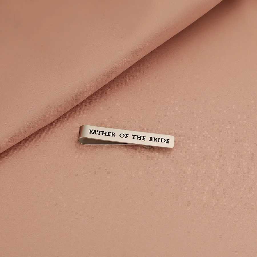 1 piece of 304 stainless steel tie clip for the best groom and bride father for men W250111