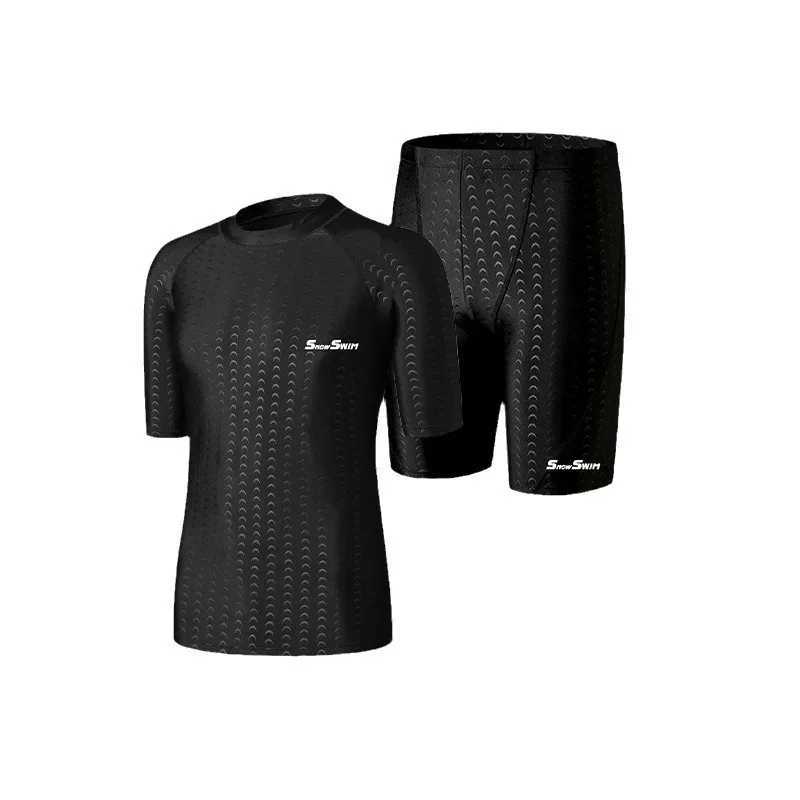 High quality mens swimsuit shorts one-fifth quick drying loose enlarged size swimming kit anti awkward W250111
