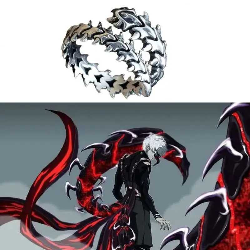 Tokyo Ghoul Ring Kaneki Ken Role Playing Adjustable Open Neutral Punk Jewelry Gift Prop Accessories W250111