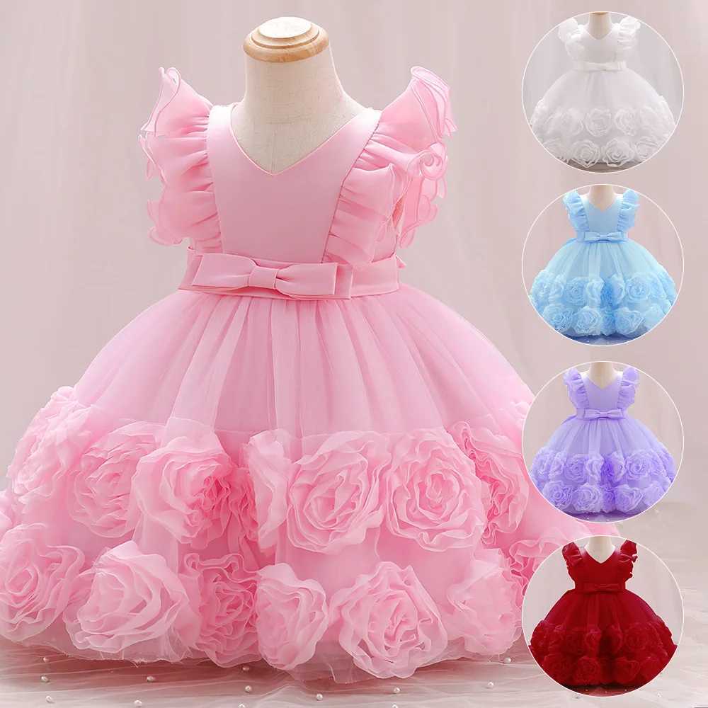 Baby Dress Bow Tutu Dress 0-10 Year Old Girl Wedding Birthday Party Princess Dress Childrens Lace Dress Clothing W250111