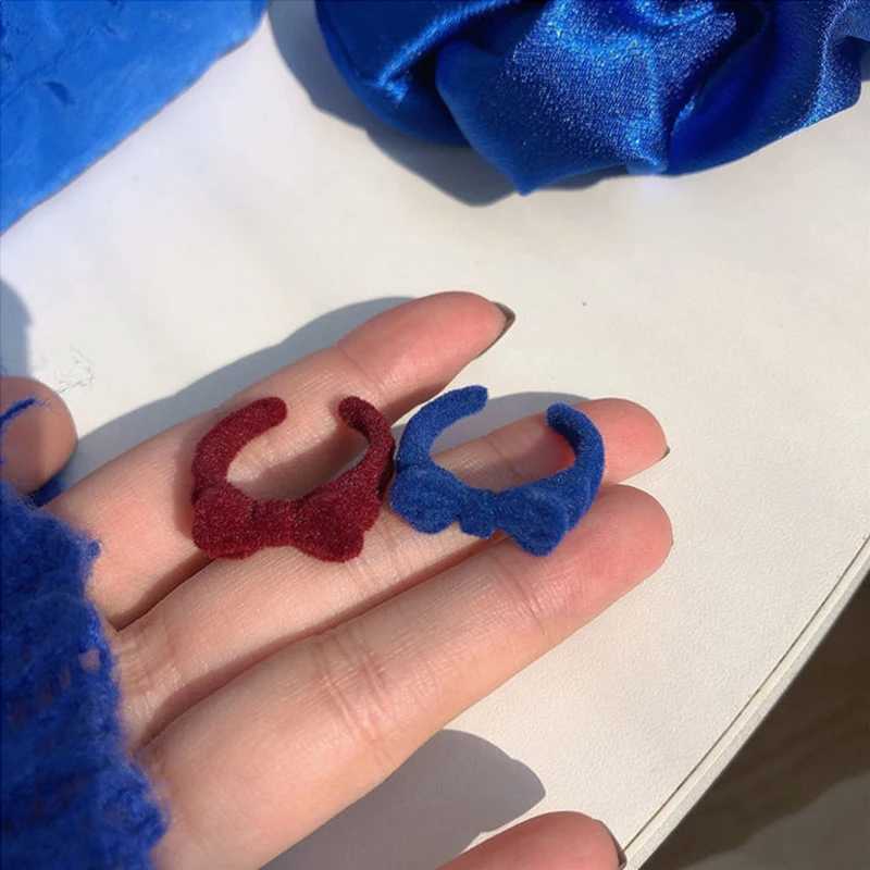 Velvet Bowknot Ring for Women Girls Blue Red Bow-knot Cute Rings Gift for Girlfriend r Korean Fashion Wedding JewelryXJ250110