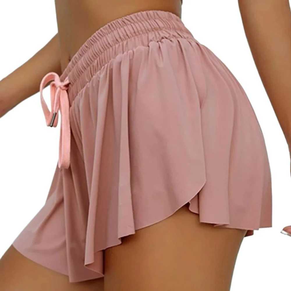 Leisure Sports Anti-glare Fake Two-piece Slimming Sports Gym Nude Yoga Breathable Shorts Trend BreathableXJ250111