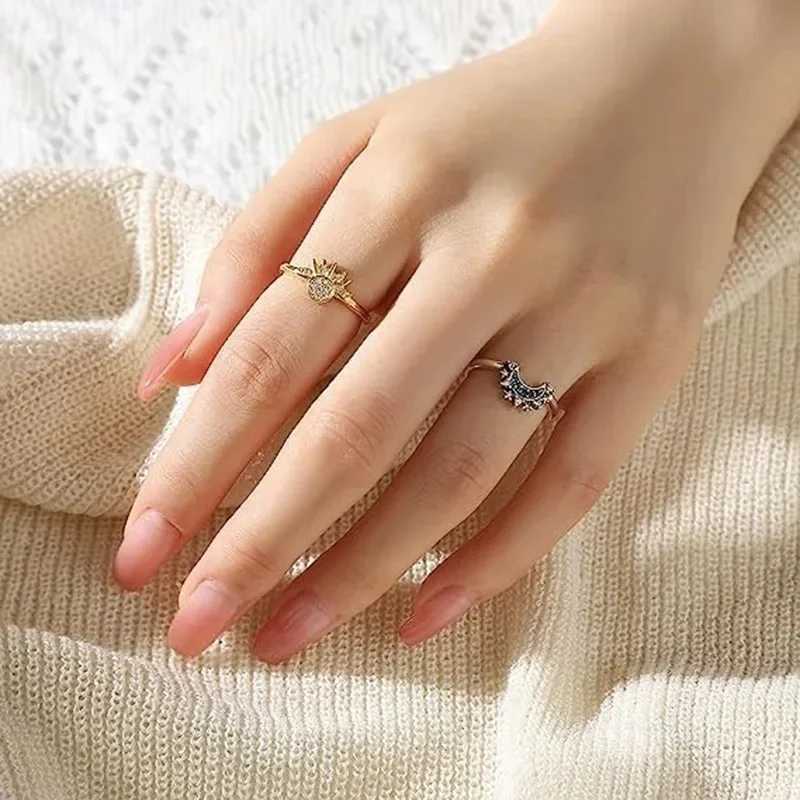 Original 925 Sterling Silver Rings For Women Crown Heart Sun Moon Engagement Wedding Pink Bow Ring Luxury JewelryXJ250514