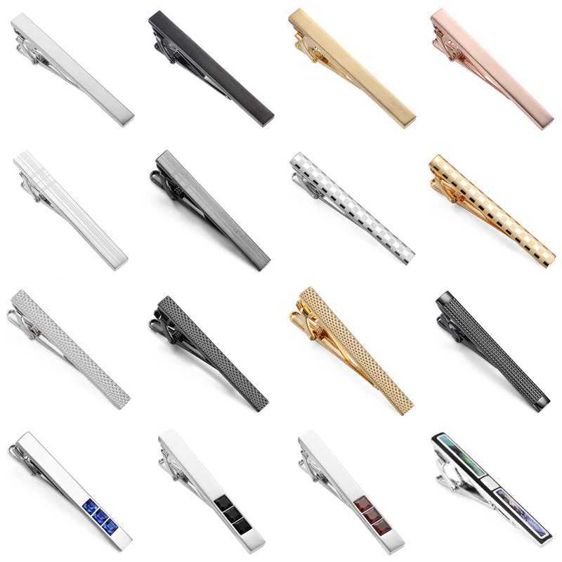 Luxury mens and womens tie clips high-quality metal laser plain blue crystal clip busin suit accessories jewelry gifts W250111