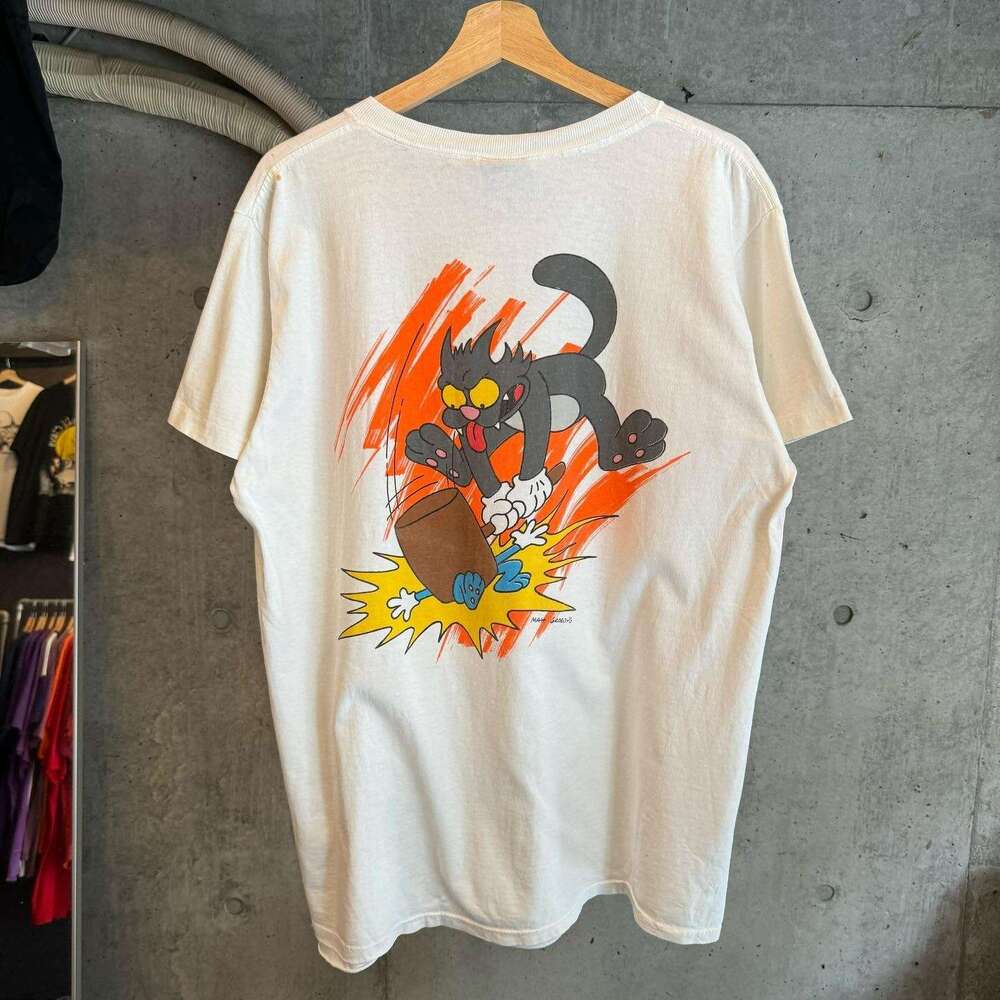 LODED DIPER American cartoon graffiti mouse print short t-shirt men's loose round neck half sleeved top