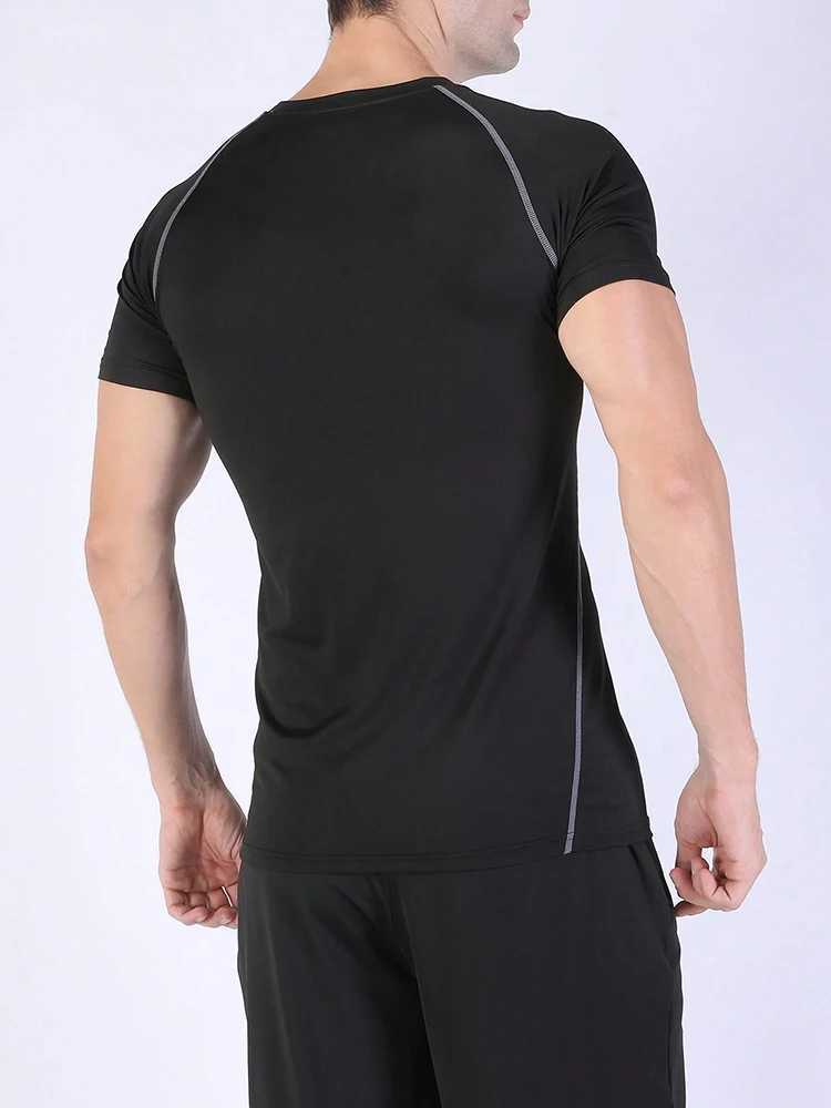 Mens quick drying compression T-shirt quick drying short sleeved running T-shirt summer fitness wear mens basic T-shirt W250111