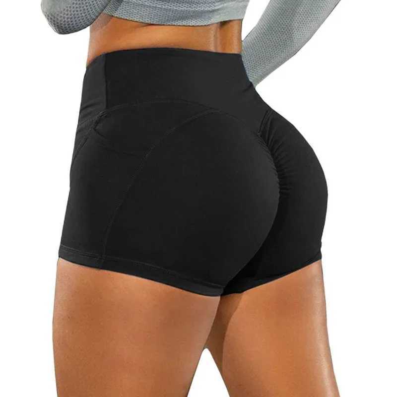 Sportswear Woman Gym Yoga Shorts High Waist Lifting Push Up Tight Short Sports Pocket Fitness Lady Seamless Yoga Workout ShortsXJ250111