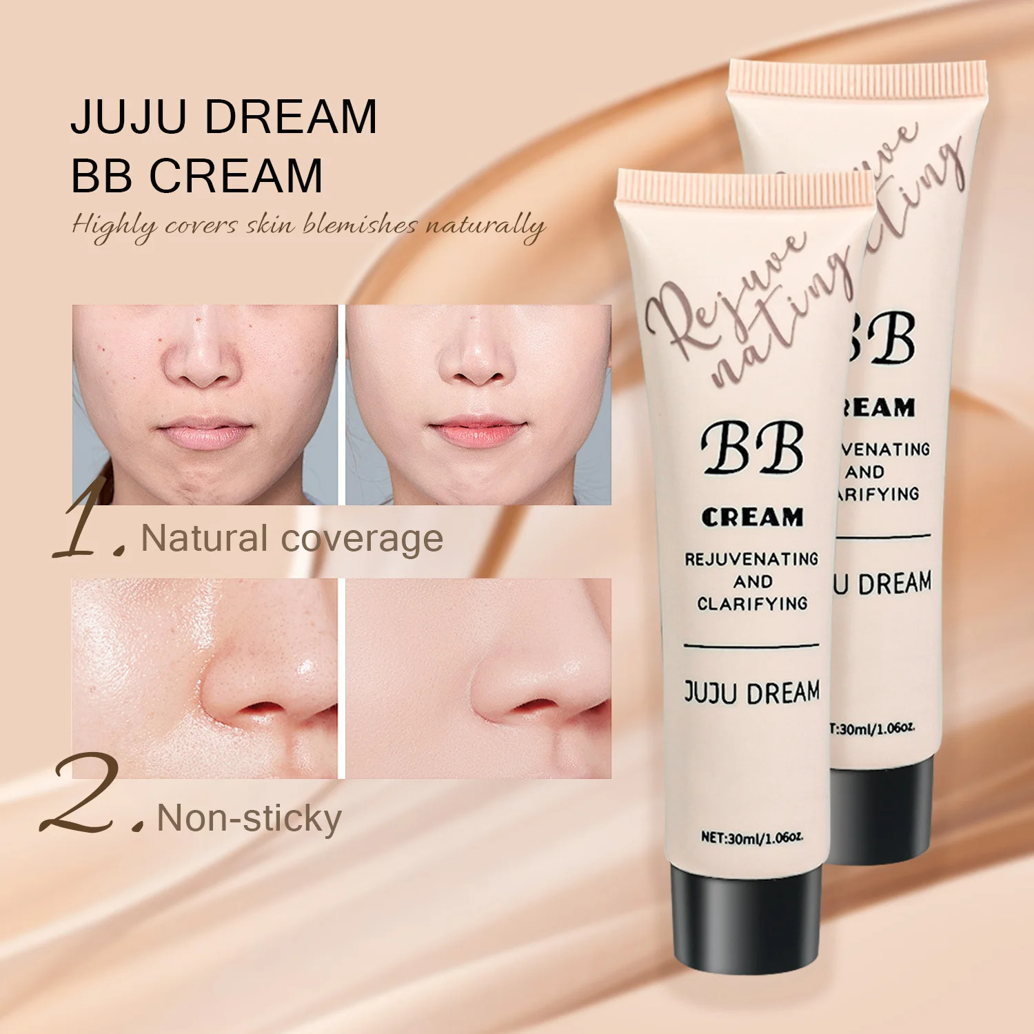 BB cream isolation liquid foundation moisturizing oil control longlasting makeup milk dry skin and no powder 241230