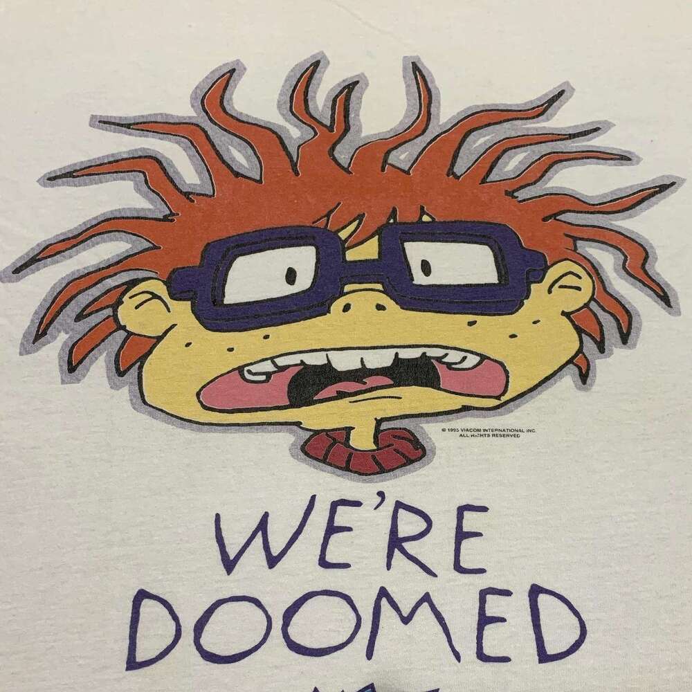 Nostalgic hand-painted texture cute top half college student youth street unique short sleeved T-shirt