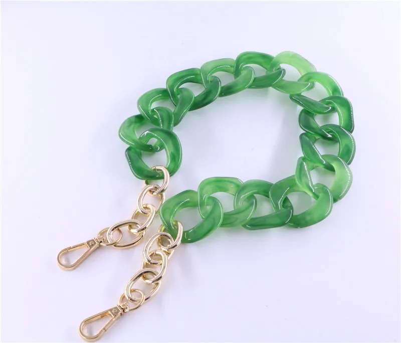 10 colors of stocks short and chubby acrylic green wallet with bag chain 250109