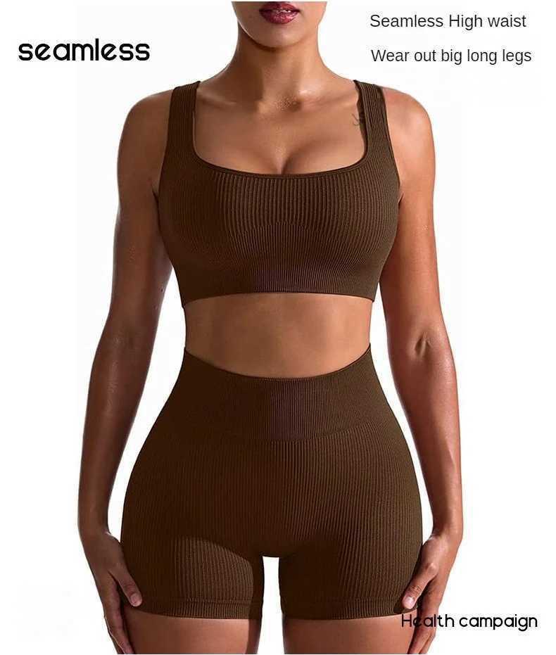 Ribbed Outdoor Sports Shorts Womens Summer High Waist Hip Tight Yoga Fitness Pants Base Three-point PantsXJ250111