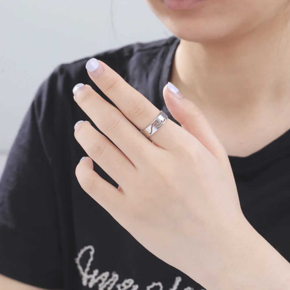 COOLTIME Simple Sea Wave Couple Ring 2025 Trend Ocean Surfing Stainless Steel Matching Ring Mens and Womens Wedding Birthday Jewelry W250207