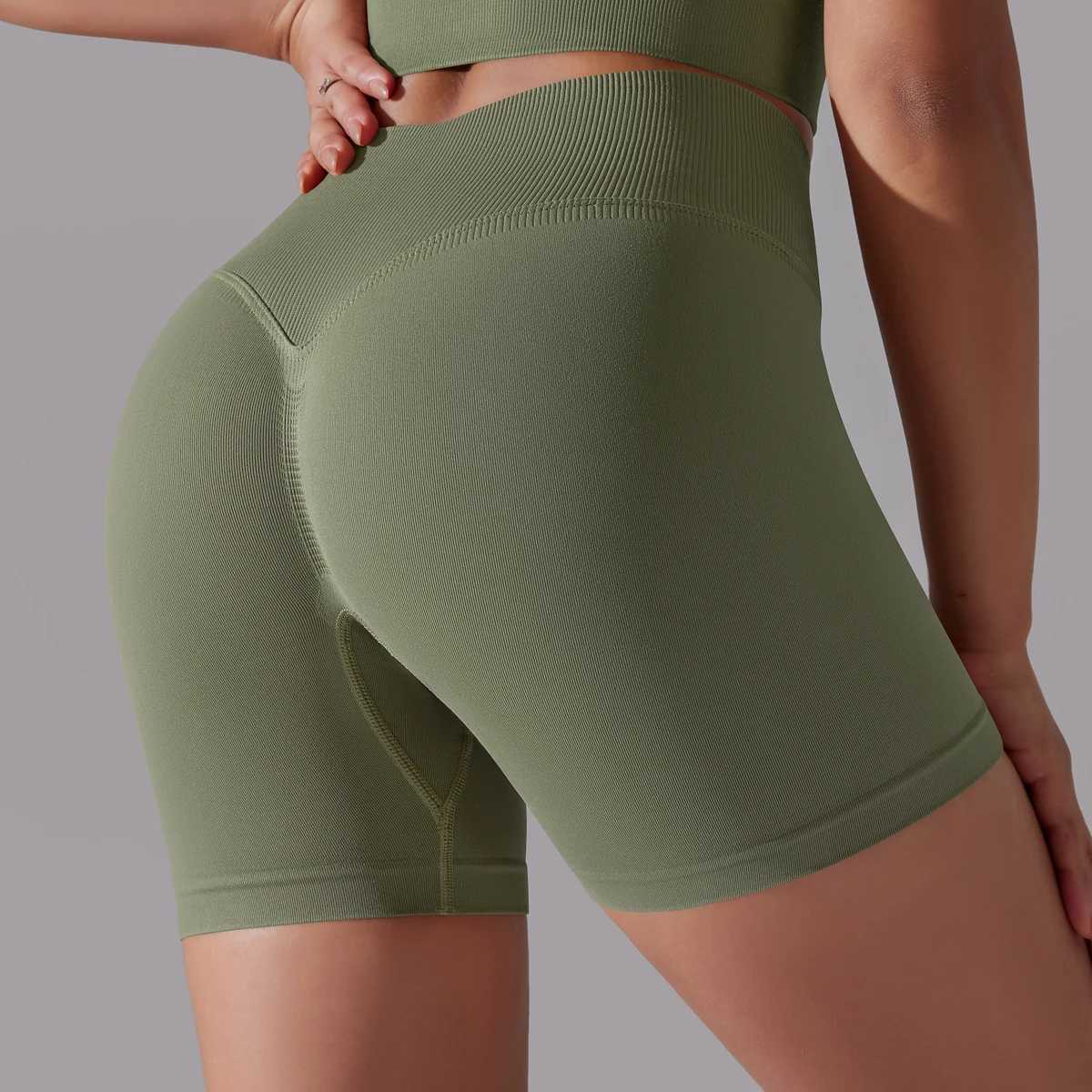 Women Yoga Clothing Sports Shorts High Waist Push Up Gym shorts Leggings Seamless Solid Yoga Shorts Women Clothing 11 ColorsXJ250111