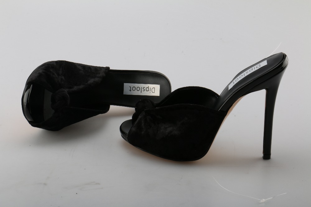 Sexy Red Veet Knot Stiletto High Heels Slipper Sandals Women Open Toe Summer Sgbacks Outfit Street Dress Shoes