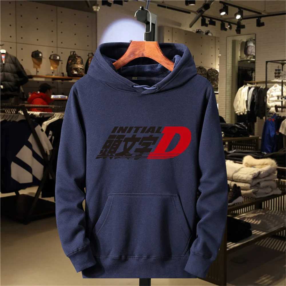 Initial D racing sports hooded mens sports shirt autumn long sleeved hooded sports shirt black gray sports shirt W250110