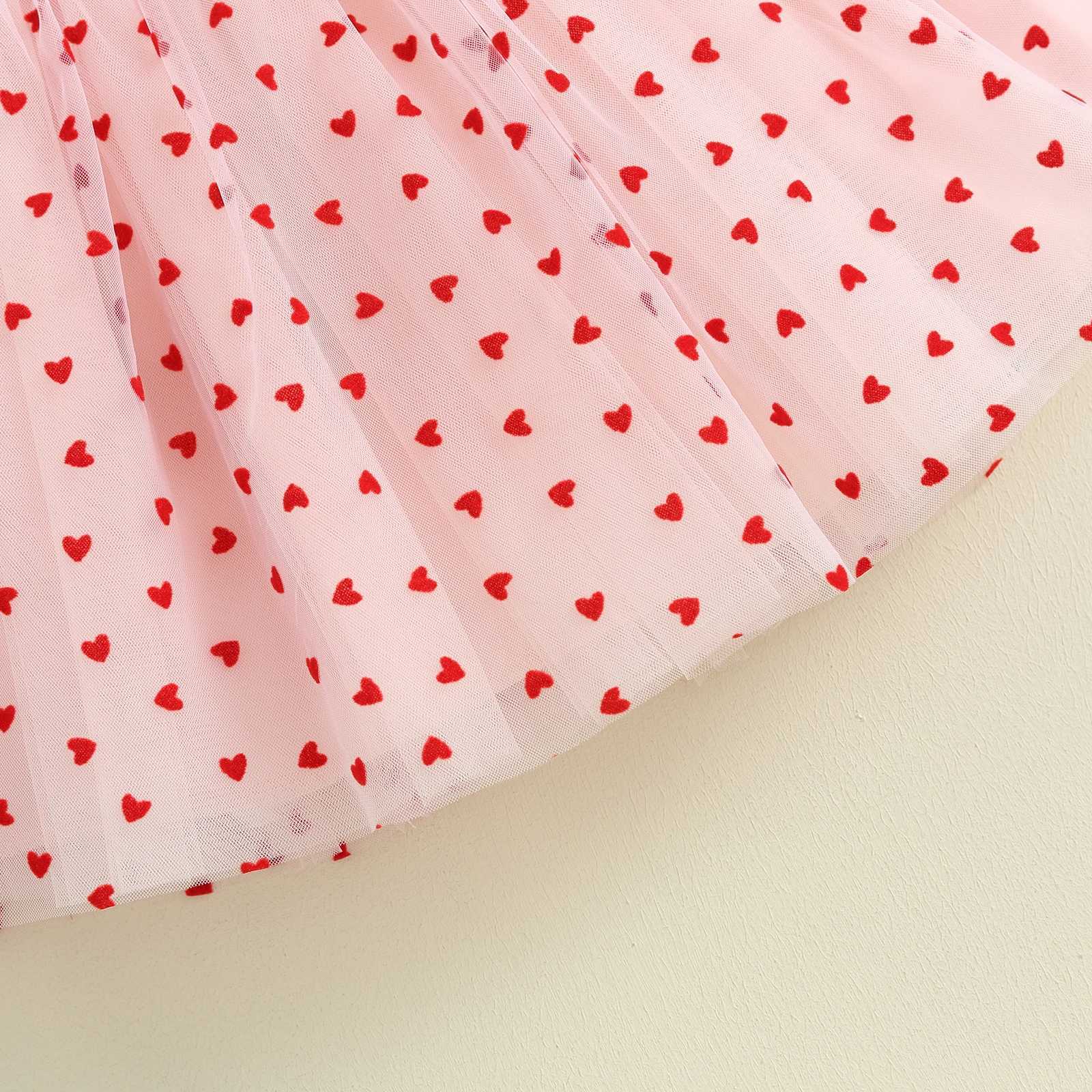 6M-4Y Valentines Day Toddler Baby Girl Tutu Dress Heart Shaped Chiffon Par Girl Birthday Wedding Dress D05 W250111