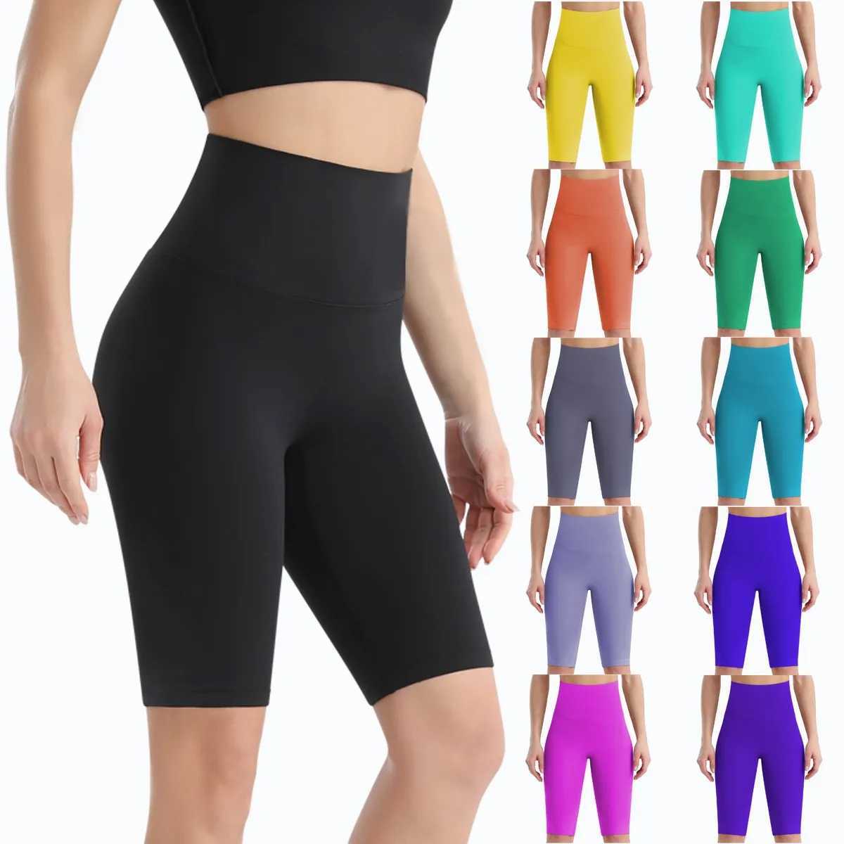 New Womens Summer Seamless Hip Lifting High Waist Solid Color Yoga Pants Exercise Five PantsXJ250111