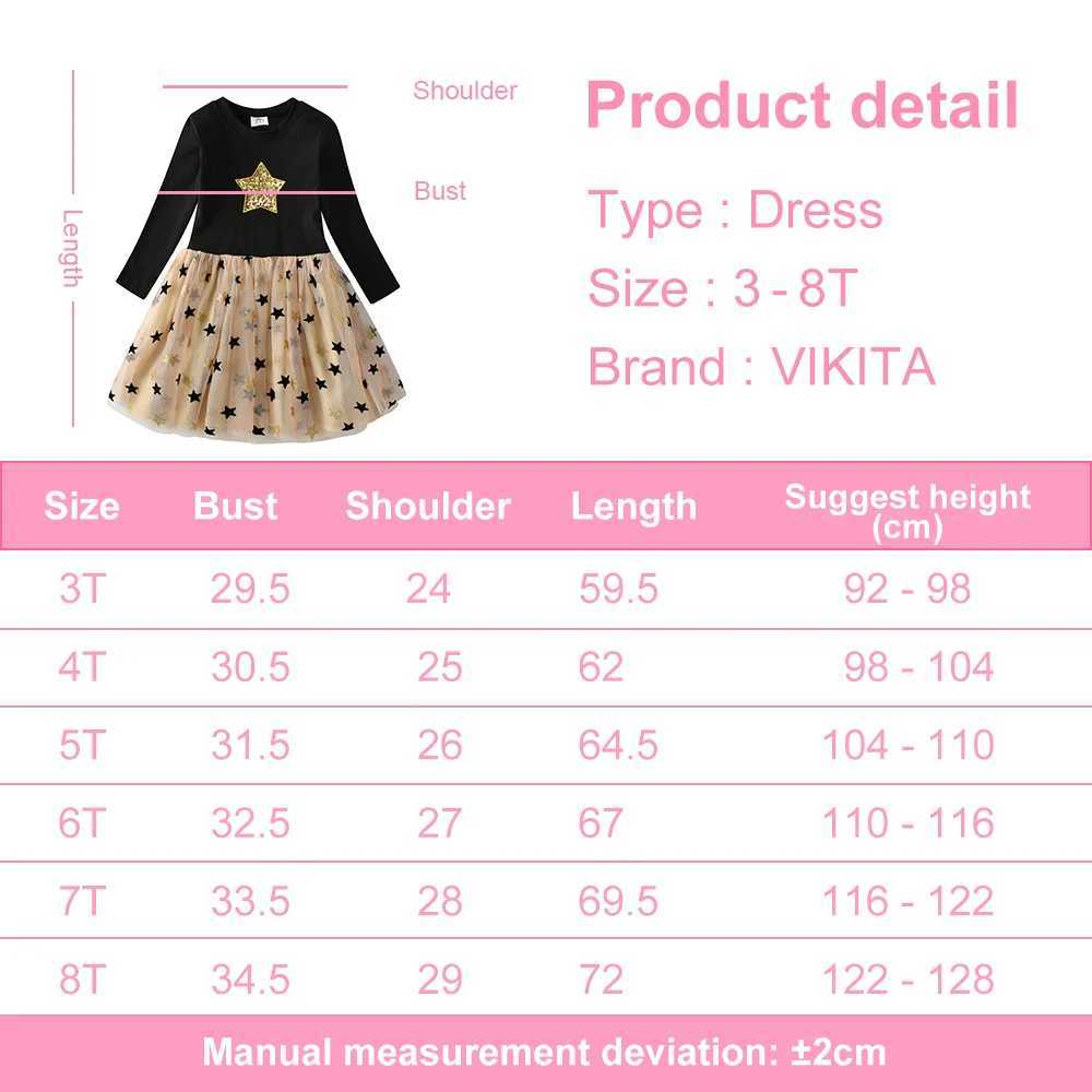 Vegeta Childrens Autumn Girls Dress Star Glitter Princess Dress Girls Long Sleeve Par Vest Girls Dress Childrens Clothing W250111