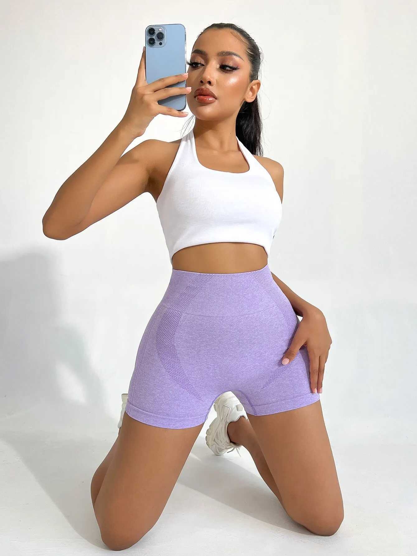 Women Yoga Shorts Fitness Seamless Push Up Trainning Qucik Dry Sportwear Shorts Casual Tummy Control Gym Cycling Shorts FemaleXJ250111