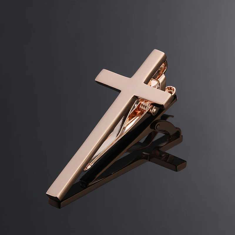 High quality mens tie clip copper metal classic Christian cross clip lining set tie accessories jewelry gifts W250111