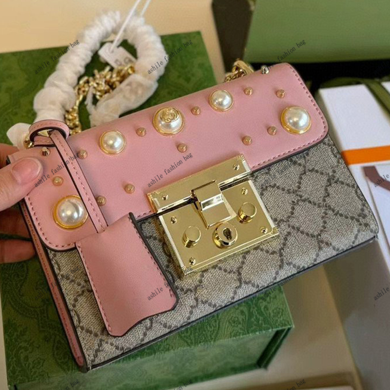 Ten Year Old Designer Crossbody Bag, Pearl Moonlight Treasure Box, Rivet Pearl Series, Exquisite, Fashionable, Lightweight, with Shoulder Strap