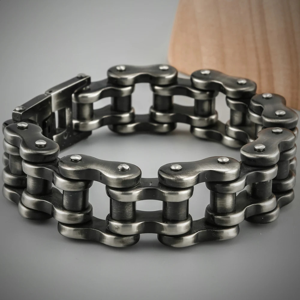 22/24CM Long 21MM Wide Bracelet Men Rock And Roll Motorcycle Chain Mens Bracelets Heavy Stainless Steel Bangles Bikers Jewelry 250110