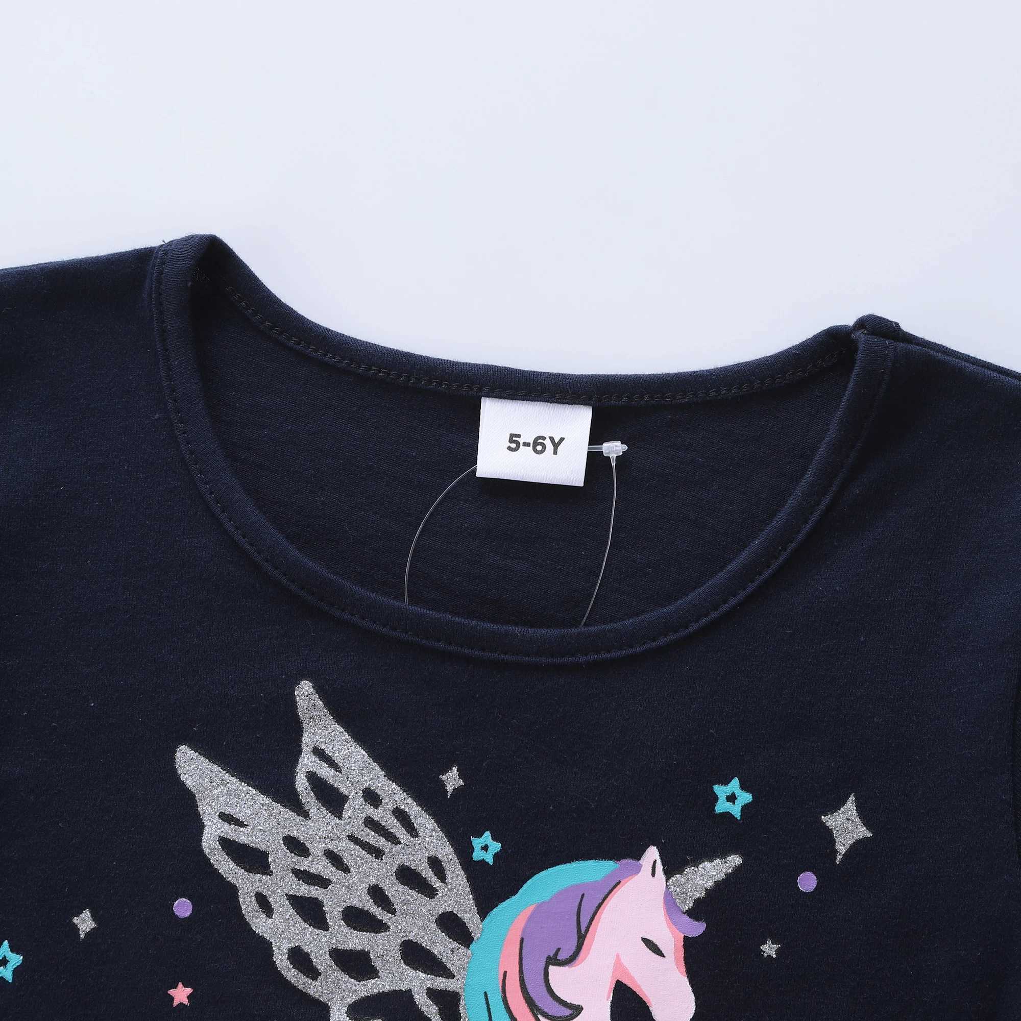 Long sleeved printed automatic screen patch dress LH1702 suitable for small and medium-sized girls W250111