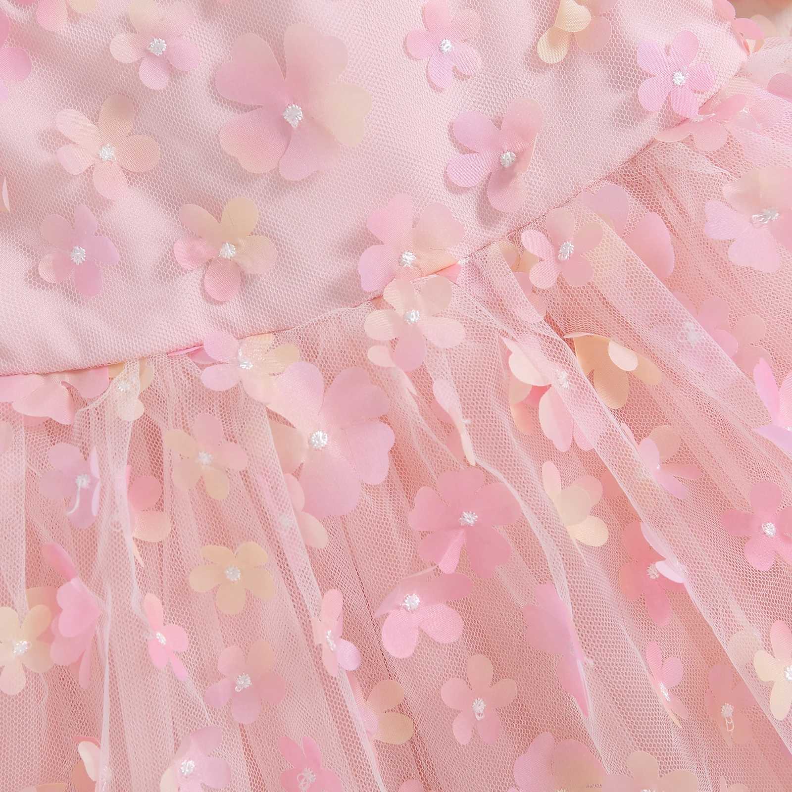 1-6Y childrens baby dress childrens floral chiffon Tutu Par wedding girls birthday dress summer clothing W250111