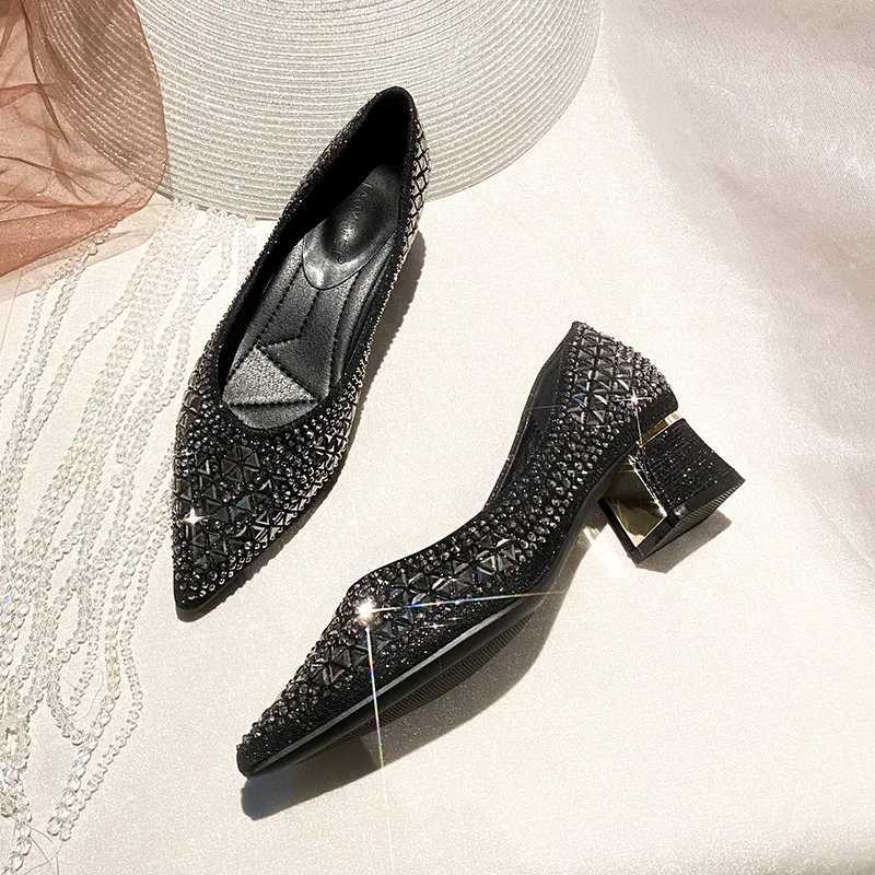 New Arrival Comemore New Summer Fashion Pump Womens Crystal Casual Womens Low High Heels High Heels Tenis Feminino Leather Large Size 43 T250110
