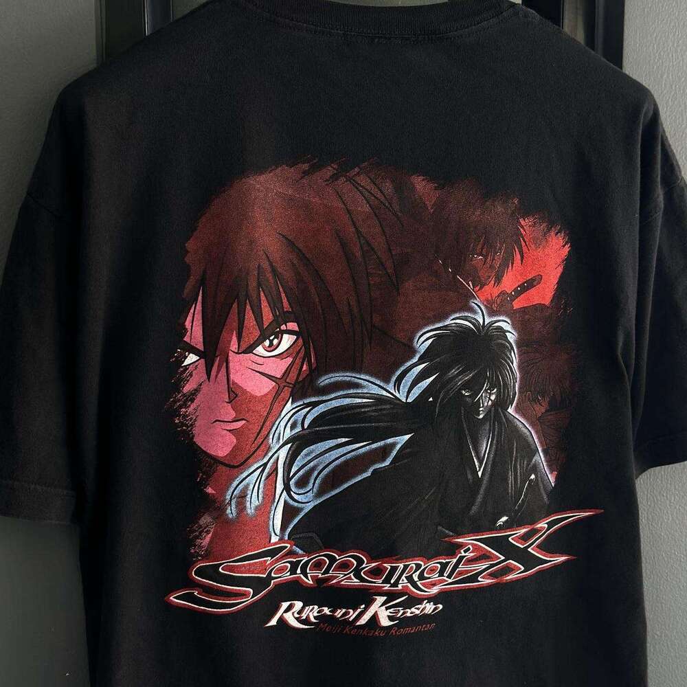 X Samurai loose casual printed short sleeved anime youth round neck top T-shirt