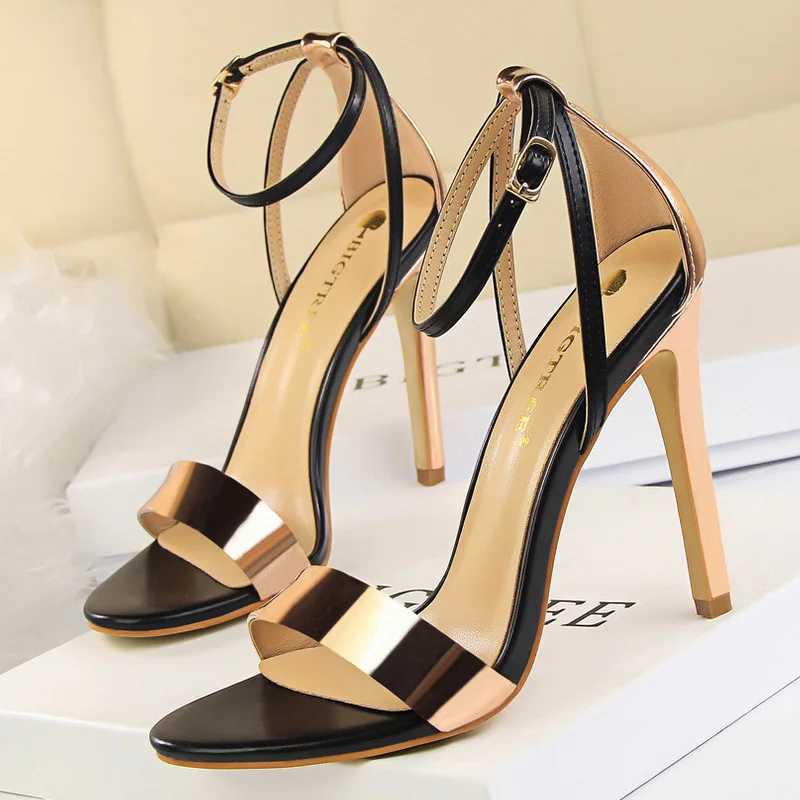 New Arrival BIGTREE shoes Pu leather high heels 2025 new womens high heels sexy slim high heels 11cm party shoes color matching womens sandals T250110