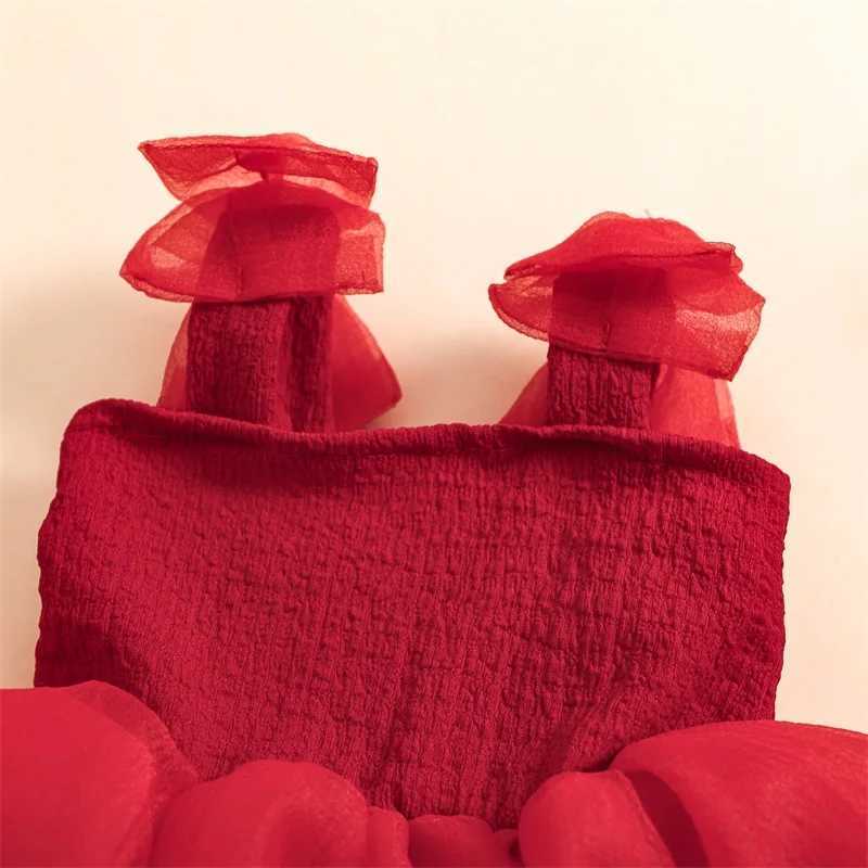 Pudcoco baby girl slip dress sleeveless bow layered summer A-line dress chiffon princess dress 6M-6T W250111